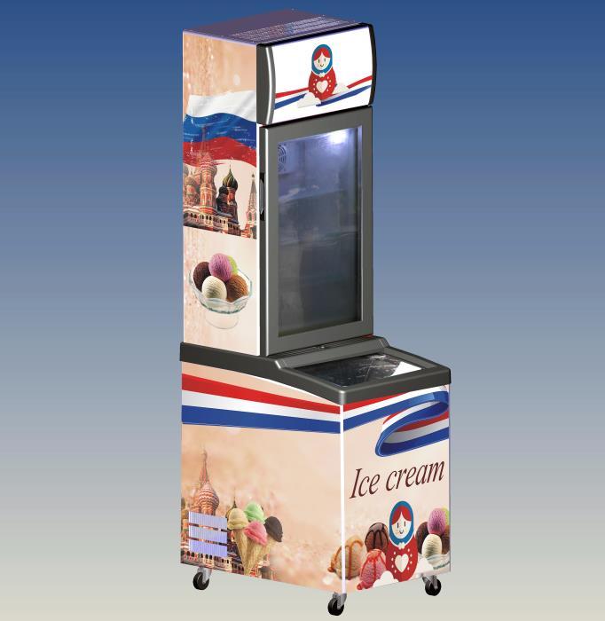 Congelador de exhibici&oacute;n vertical para helados de uso comercial